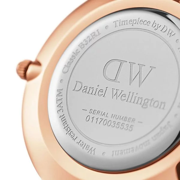 Đồng hồ DW nữ Classic Petite Bristol Black Rose Gold