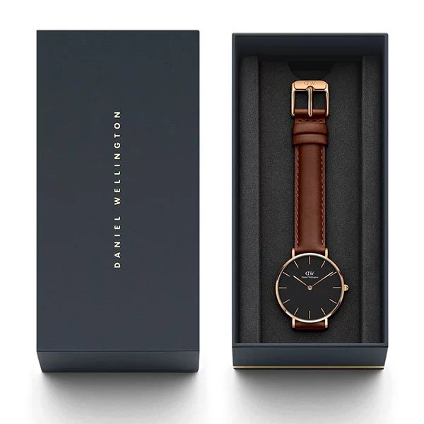 Đồng hồ DW nữ Classic Petite Reading Black Rose Gold