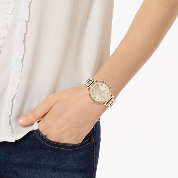 Đồng Hồ Chính Hãng Michael Kors Nữ Sofie Pave Crystal Gold Dial 36mm - Hình ảnh 6