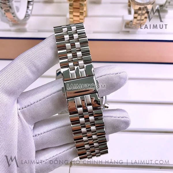 Đồng Hồ Chính Hãng Michael Kors Nam Lexington Chronograph Silver Dial 45mm - Hình ảnh 4