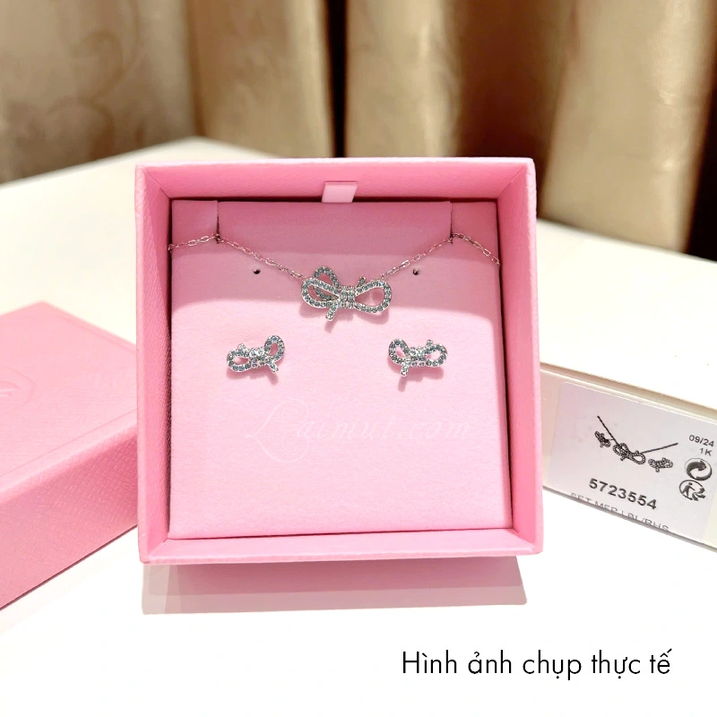 Bộ trang sức Swarovski 5723554 Lifelong Bow Set | Ảnh chụp thật 02