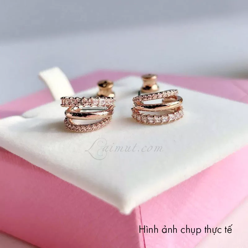 Hoa Tai Swarovski Chính Hãng Hyperbola Hoop Earrings 5701591 5698702
