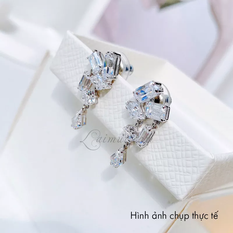Bông Tai Swarovski Chính Hãng Mixed Cuts Mesmera Drop Earrings (Phim My Demon) - Hình ảnh 3