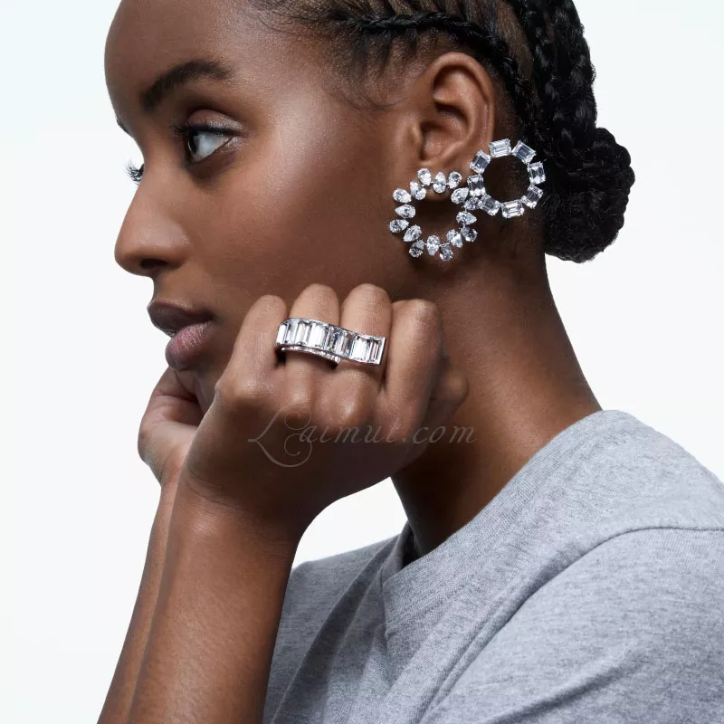 Bông Tai Swarovski Pear Cut Millenia Hoop Earrings 5601509
