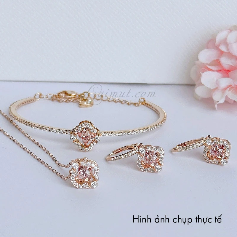 Bông Tai Swarovski Cỏ 4 Lá Sparkling Dance Drop Earrings 5516477