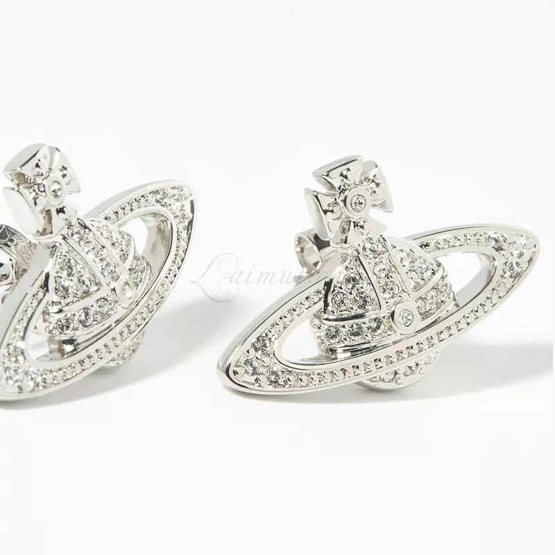 Bông Tai Vivienne Westwood Chính Hãng Mini Bas Relief Earrings - Hình ảnh 3