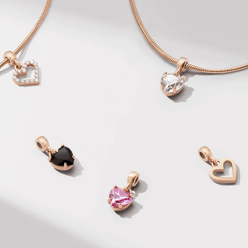Charm Trái Tim Daniel Wellington Heart Pink Crystal DW00400425