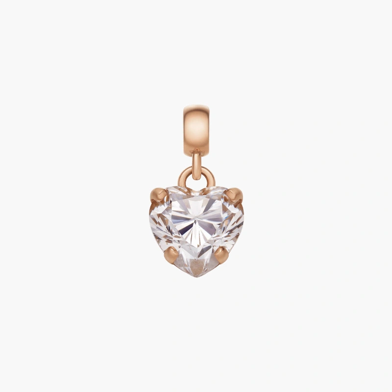 Charm Trái Tim Daniel Wellington DW00400424 Heart White Crystal Charm RG