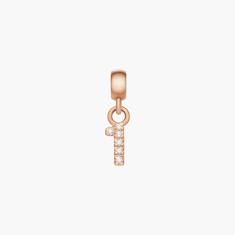 Charm Chữ Số 1 Daniel Wellington DW00400724 Crystal Number Charm, Vàng Hồng