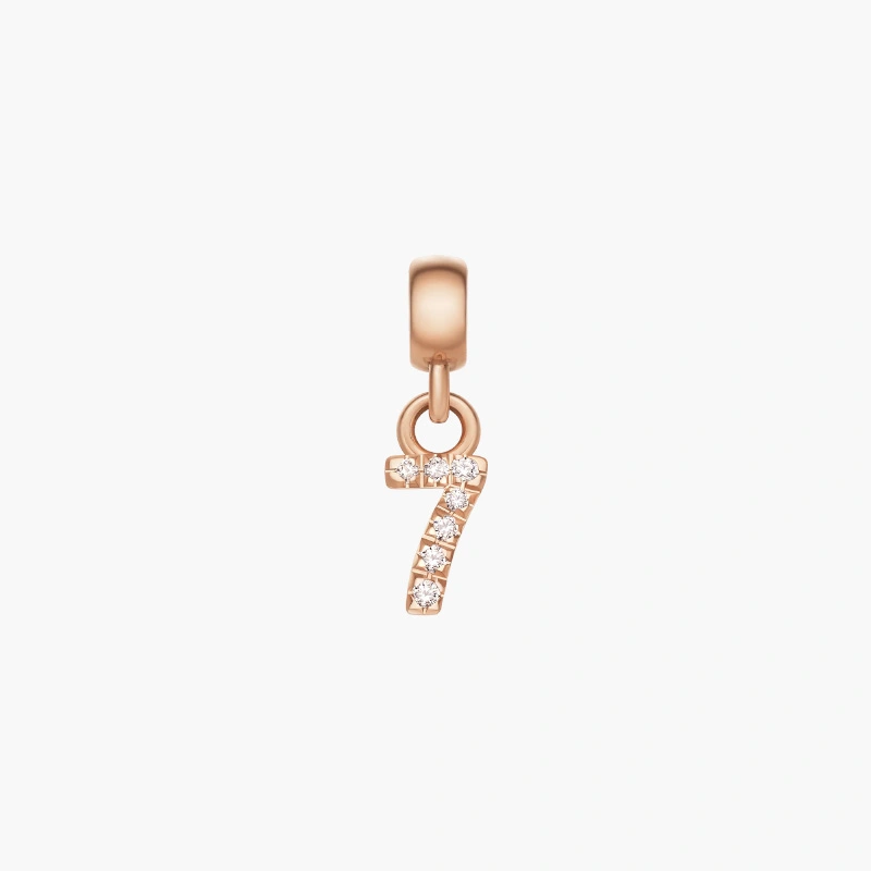 Charm Chữ Số 7 Daniel Wellington DW00400730 Crystal Number Charm, Vàng Hồng