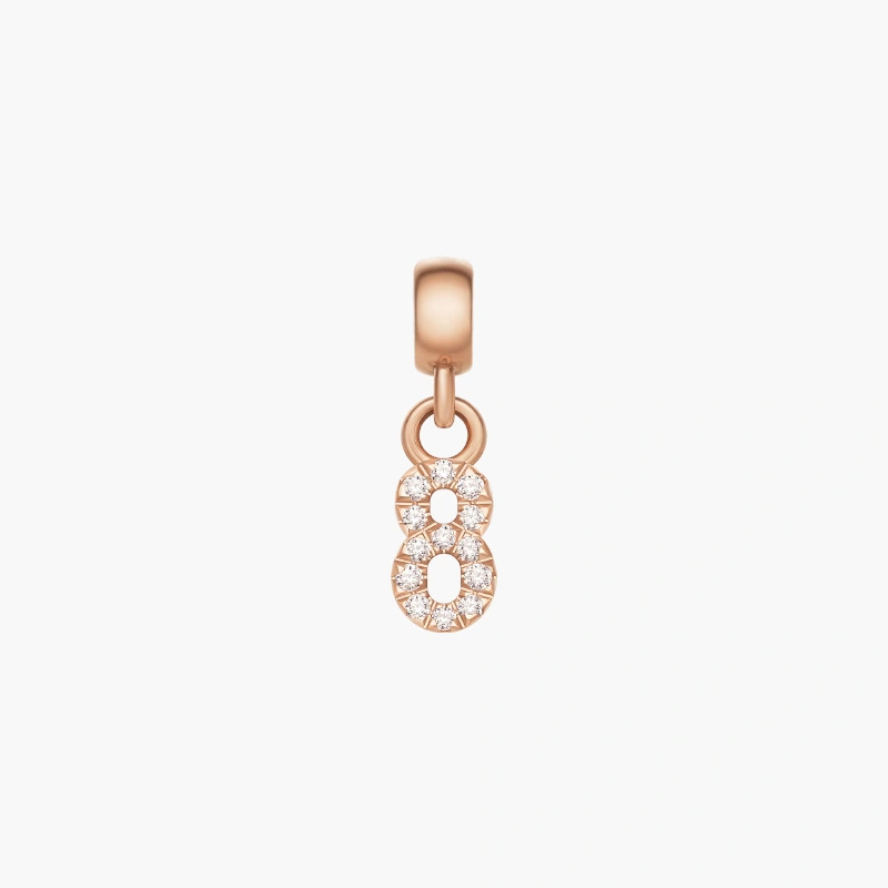 Charm Chữ Số 8 Daniel Wellington DW00400731 Crystal Number Charm, Vàng Hồng