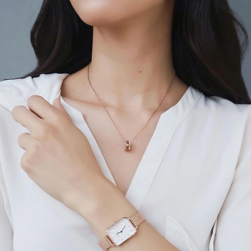 Dây Chuyền Daniel Wellington Elevation Necklace DW00400194 Rose Gold, Vàng Hồng