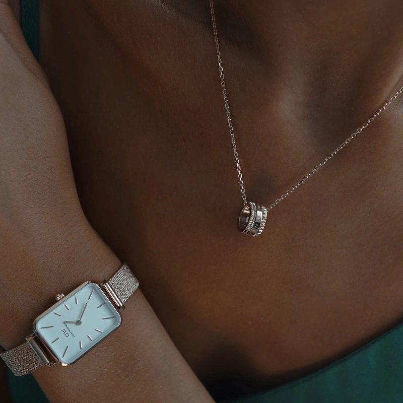 Dây Chuyền Daniel Wellington Chính Hãng Elevation DW00400195 Silver, Bạc