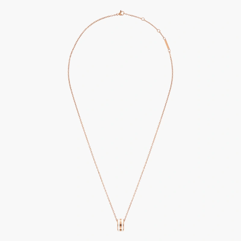 Dây Chuyền Daniel Wellington Chính Hãng Emalie DW00400153 Rose Gold Satin White