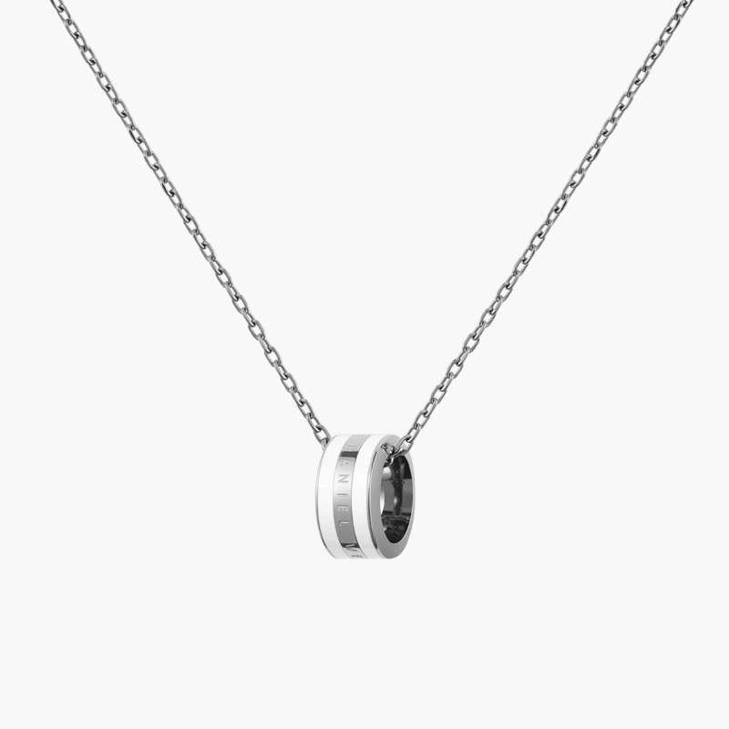 Dây Chuyền Daniel Wellington Chính Hãng Emalie DW00400304 Silver Satin White