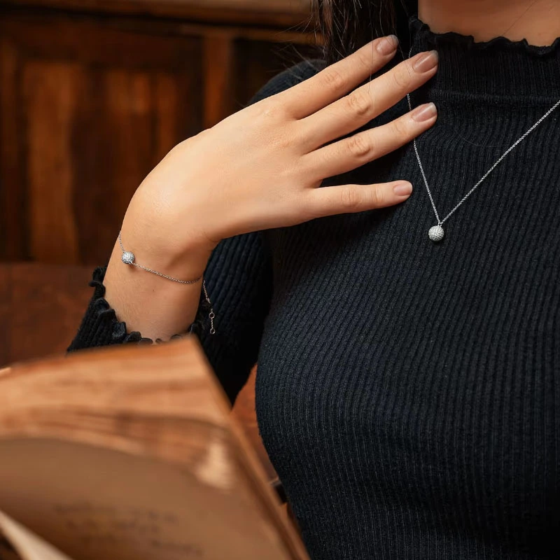 Dây Chuyền Daniel Wellington Chính Hãng DW00400655 Pavé Crystal Pendant Necklace Silver
