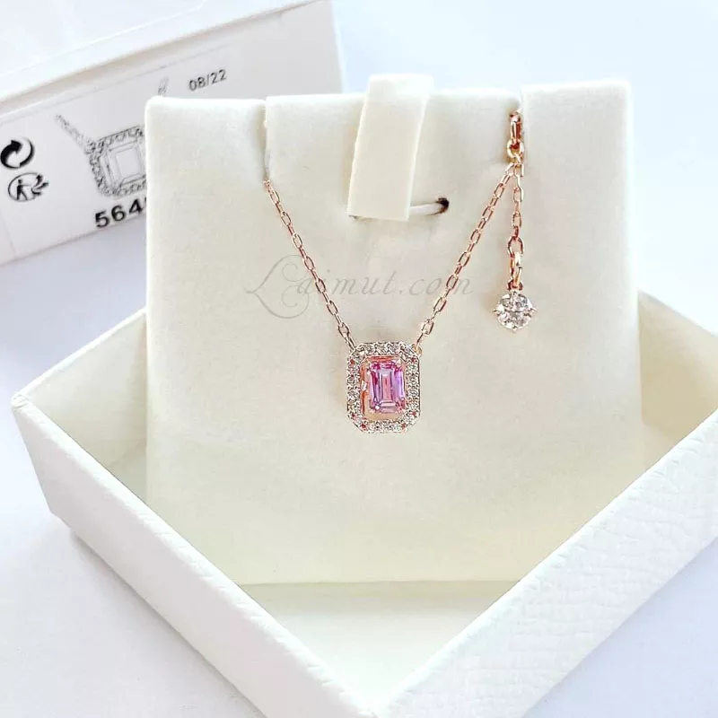 Dây Chuyền Swarovski Đá Nhảy Chính Hãng Octagon Cut Millenia Necklace - Hình ảnh 6