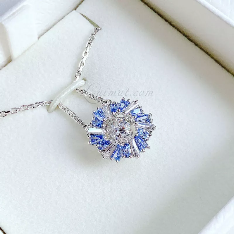 Dây Chuyền Swarovski Đá Nhảy Blue Flower Idyllia Pendant 5680013