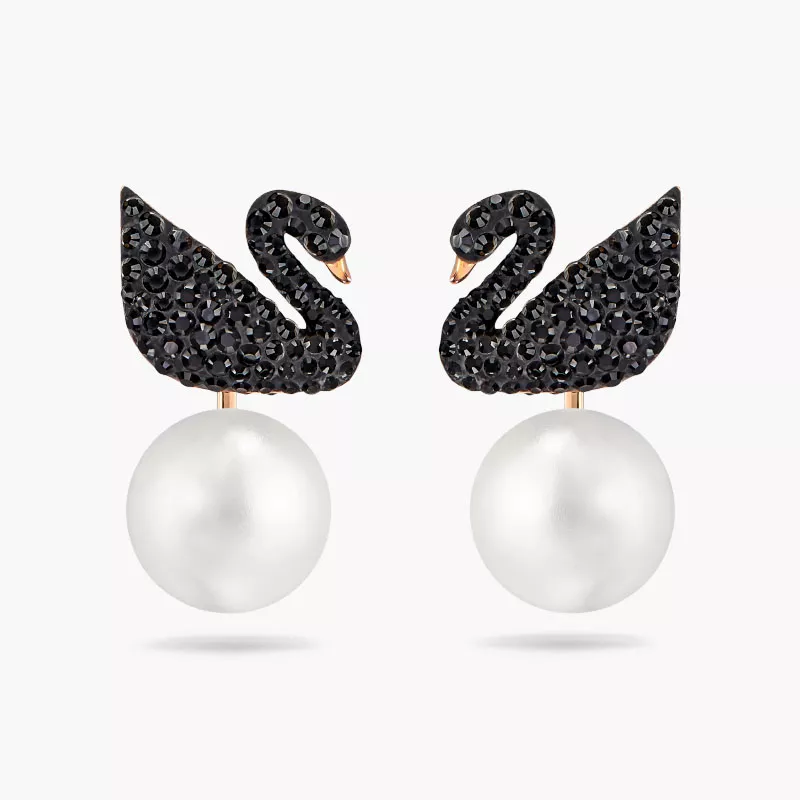 Khuyên Tai Swarovski Thiên Nga Đen Iconic Swan Earring 5193949