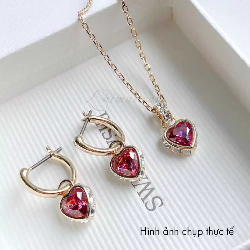 Bông Tai Swarovski Heart Chroma Drop Earrings 5684760
