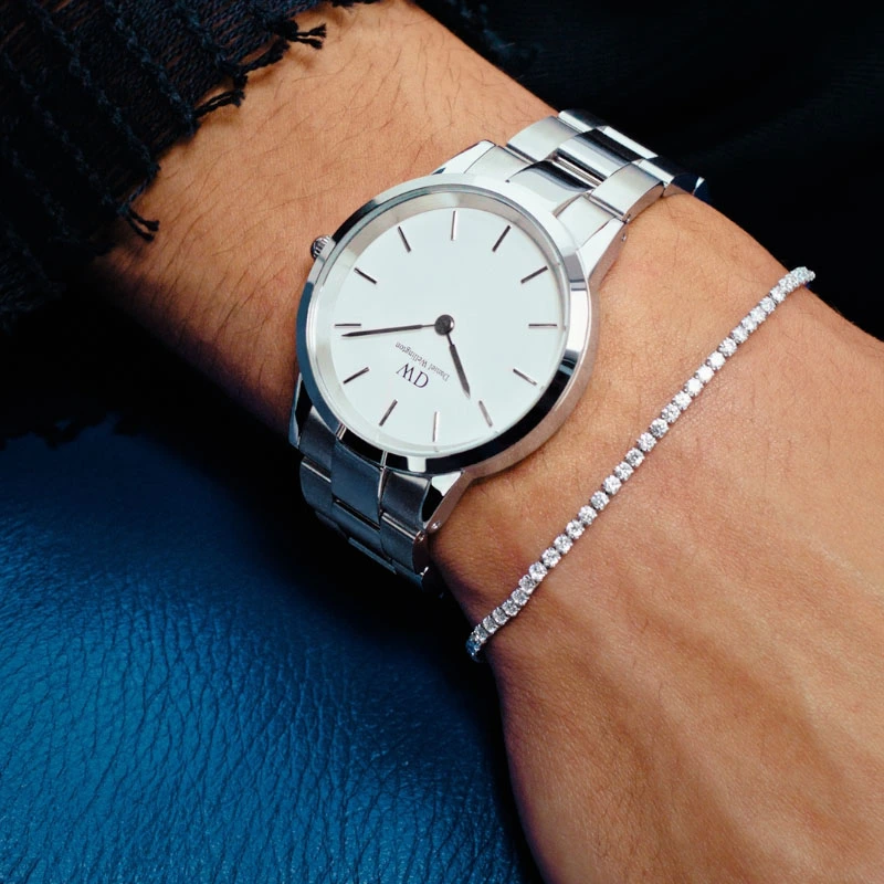 Lắc Daniel Wellington Chính Hãng Tennis Bracelet DW00400386 Màu Bạc