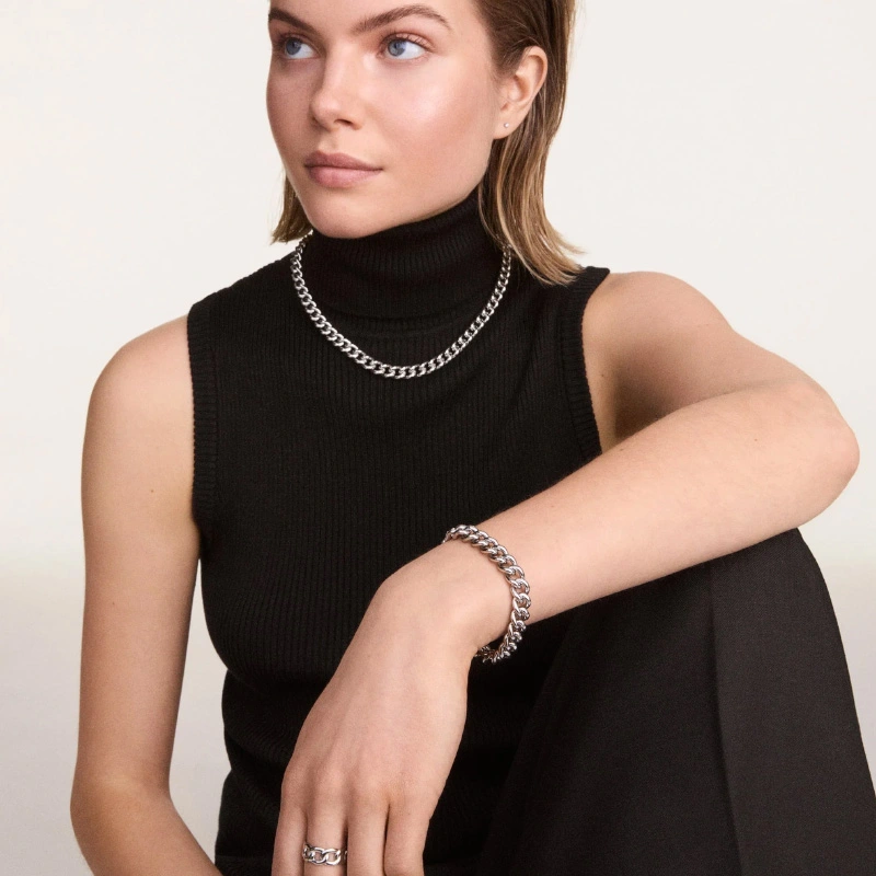 Lắc Tay Daniel Wellington Chunky Chain Bracelet DW00400849 Màu Bạc
