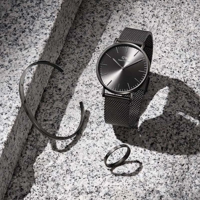 Nhẫn Daniel Wellington Chính Hãng Classic Ring Graphite, Màu Xám