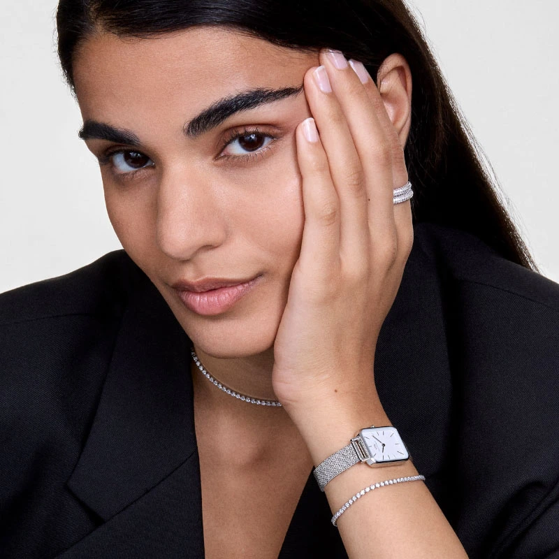 Nhẫn Daniel Wellington Chính Hãng Pavé Crystal Ring, mạ Rhodium