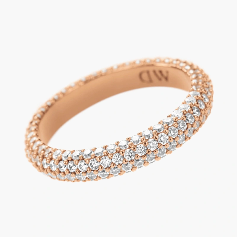 Nhẫn Daniel Wellington Chính Hãng Pavé Crystal Ring, Vàng Hồng