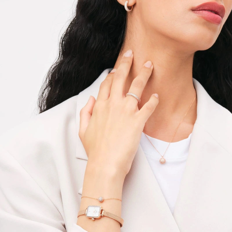 Nhẫn Daniel Wellington Chính Hãng Pavé Crystal Ring, Vàng Hồng