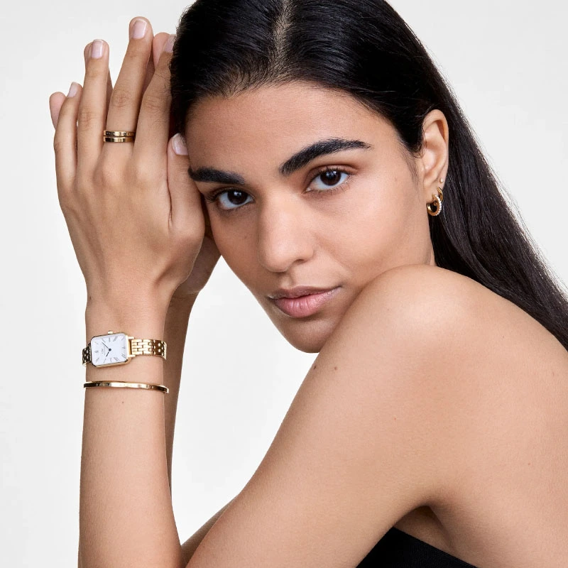Vòng Cuff Daniel Wellington DW00400003 Chính Hãng Classic Bracelet, Màu Vàng Hồng
