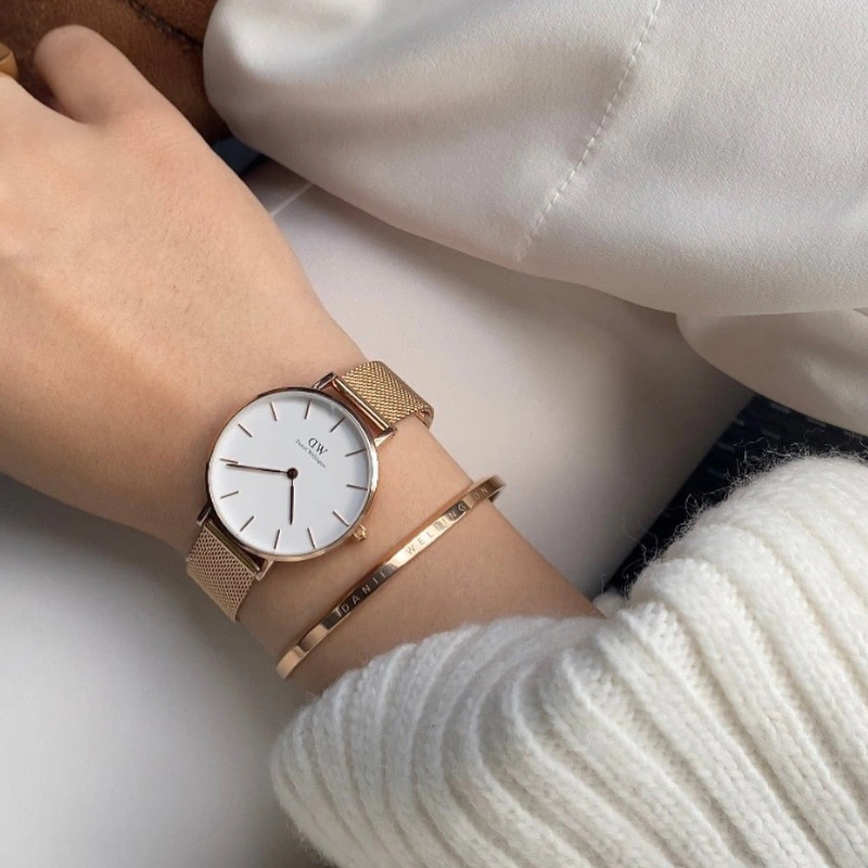 Vòng Cuff Daniel Wellington DW00400003 Chính Hãng Classic Bracelet, Màu Vàng Hồng