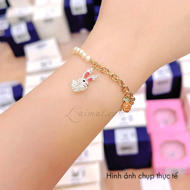 Vòng Tay Swarovski Thỏ Ngọc Trai Zodiac Rabbit Bracelet 5647974