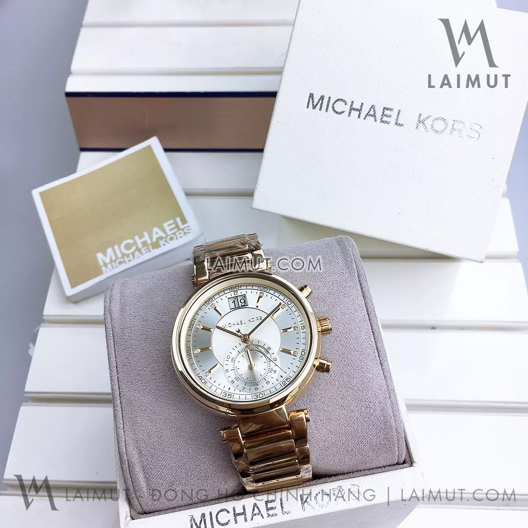 Đồng Hồ Chính Hãng Michael Kors Nữ Sawyer Gold Dial 39mm