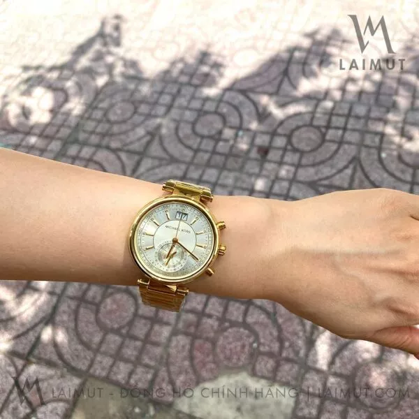 Đồng Hồ Chính Hãng Michael Kors Nữ Sawyer Gold Dial 39mm