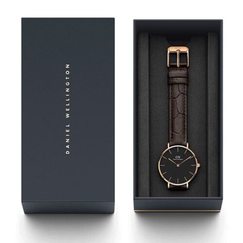 Đồng hồ DW nữ Classic Petite York Black Rose Gold