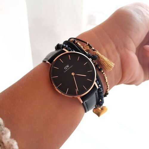 Đồng hồ DW nữ Classic Petite Sheffield Black Rose Gold
