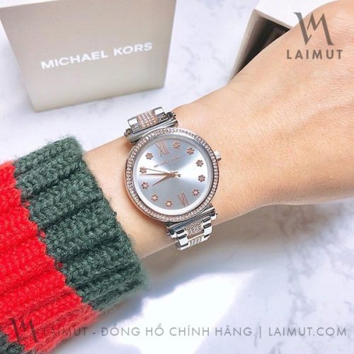 Đồng Hồ Chính Hãng Michael Kors Nữ Sofie Crystal Silver Dial 36mm - Hình ảnh 6