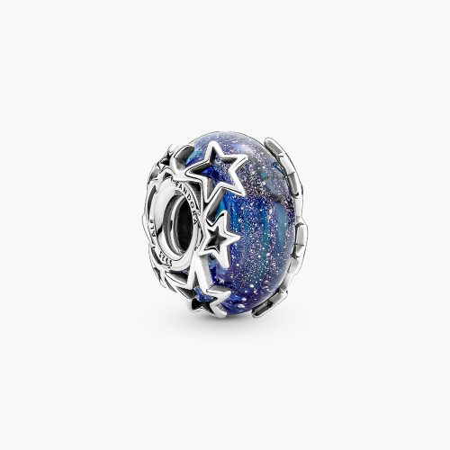Charm Pandora 790015C00 Galaxy Blue & Star Murano Charm | Laimut | Ảnh 3D