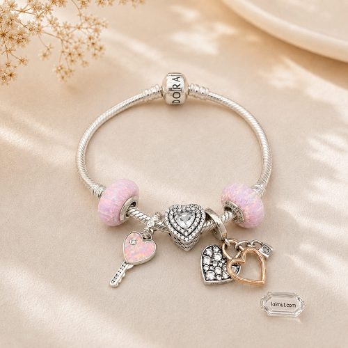 Charm Pandora 791691C03 Opalescent Pink Charm | Laimut | Ảnh chụp thực tế
