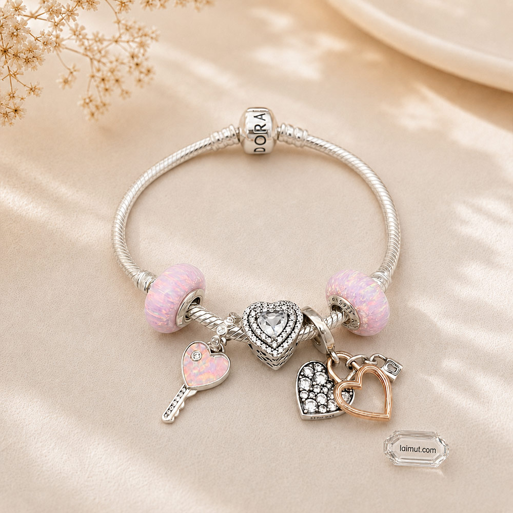 Charm Pandora 791691C03 Opalescent Pink Charm | Laimut | Ảnh chụp thực tế
