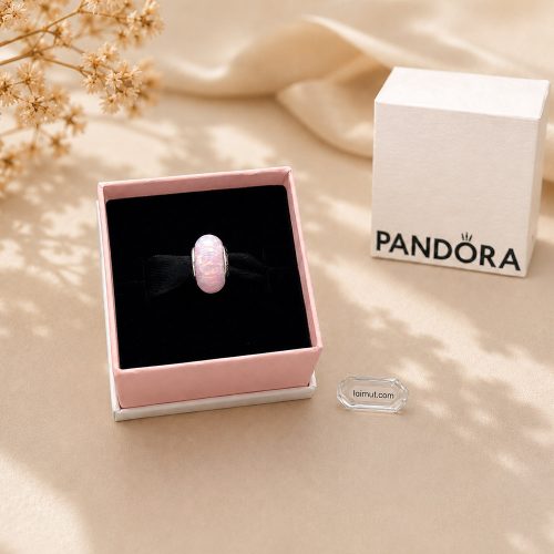 Charm Pandora 791691C03 Opalescent Pink Charm | Laimut | Ảnh chụp thực tế fullbox