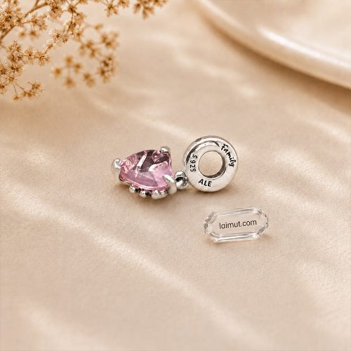 Charm Pandora 792654C01 Pink Family Tree & Heart Dangle Charm | Laimut | Ảnh chụp thực tế