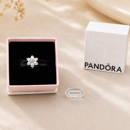 Charm Pandora 792623C01 Sparkling Herbarium Cluster Charm | Laimut | Ảnh chụp thực tế fullbox