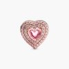 Charm Pandora 789218C01 Sparkling Levelled Heart Charm | Laimut | Ảnh 3D