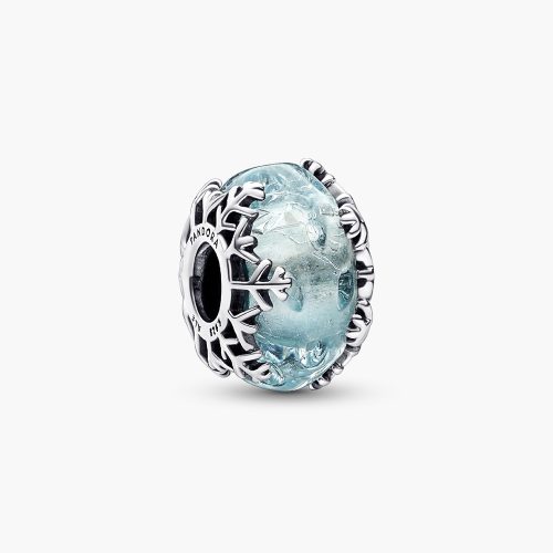 Charm Pandora 792377C00 Winter Blue Snowflake Murano Charm | Laimut | Ảnh 3D