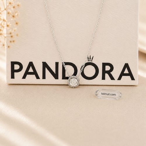 Dây chuyền Pandora 396240CZ Round Sparkle Halo Necklace | Laimut | Ảnh chụp thực tế