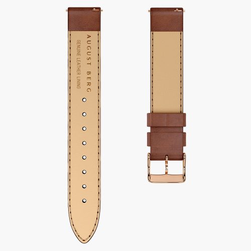 Dây đồng hồ August Berg Dark Brown Leather Rose Gold 32mm