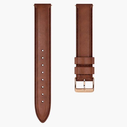 Dây đồng hồ August Berg Dark Brown Leather Rose Gold 32mm
