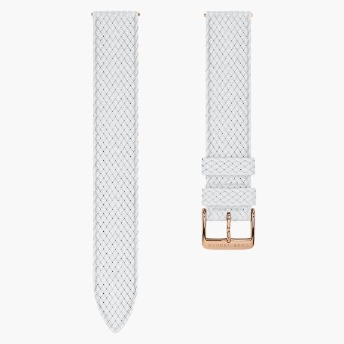 Dây đồng hồ August Berg White Perlon Rose Gold 32mm | Laimut | Ảnh 3D